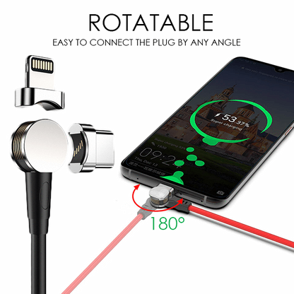 180° Magnetic Ring Charging Cable (with 2 Ports)