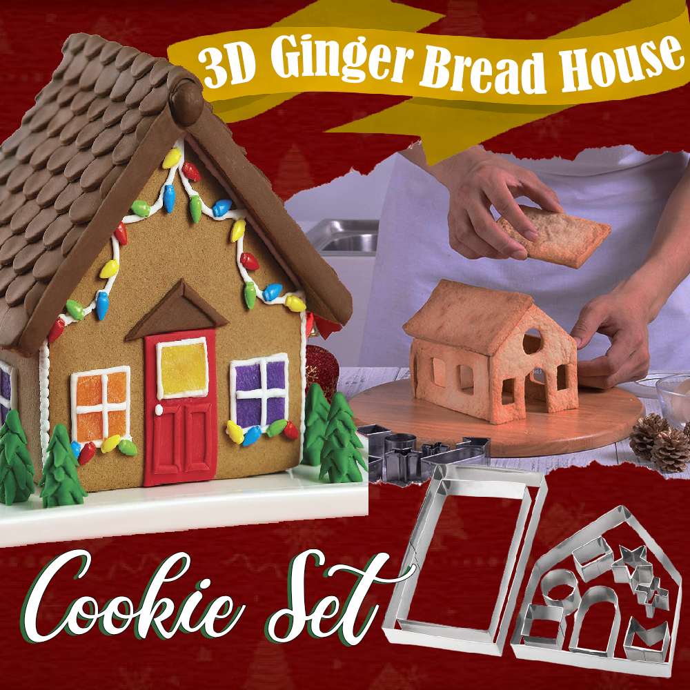 3D Ginger Bread House Cookie Set