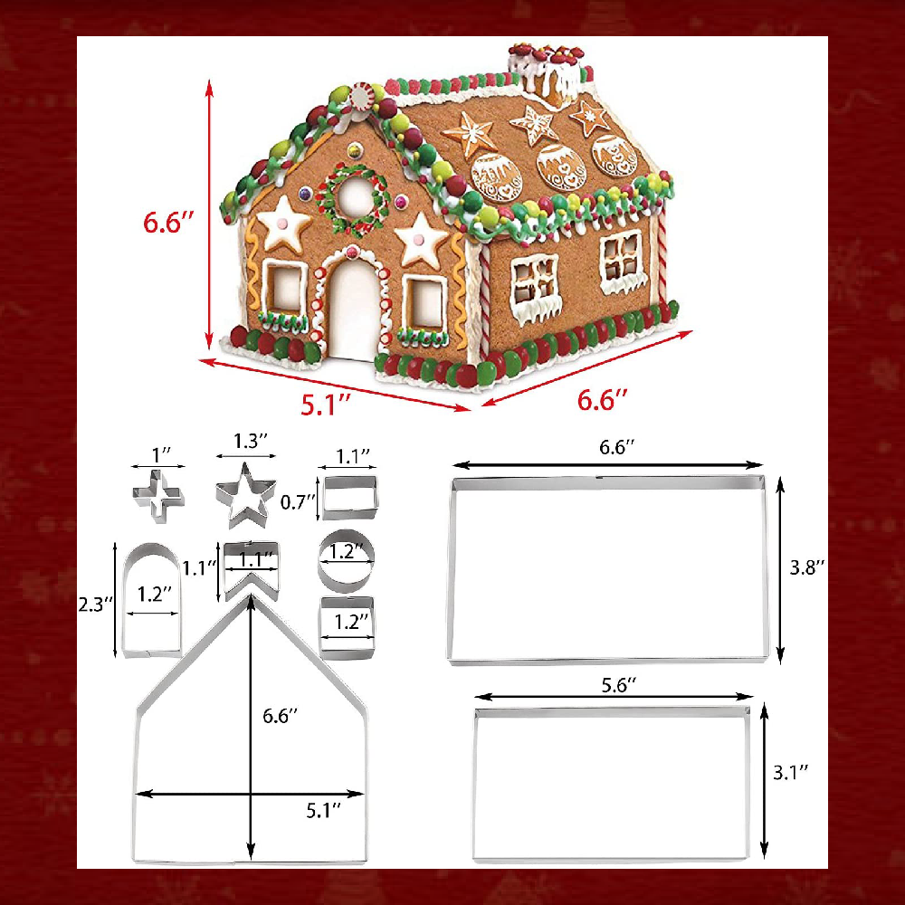 3D Ginger Bread House Cookie Set